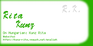 rita kunz business card